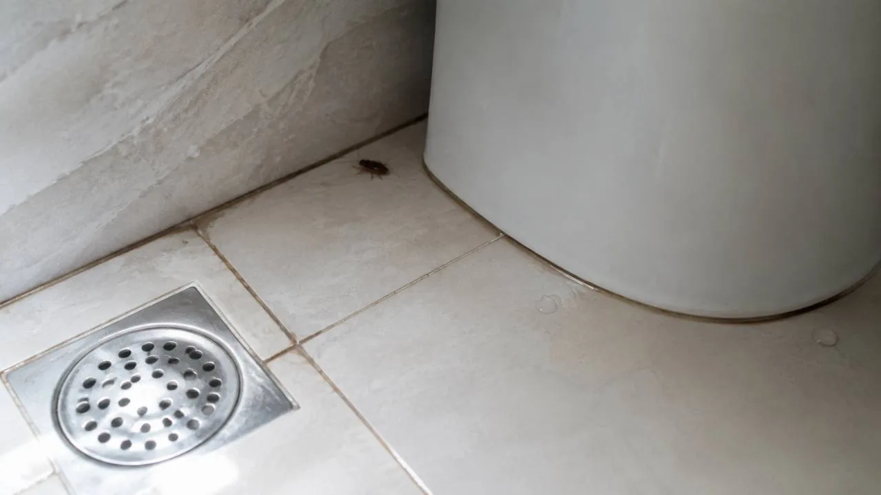 Gi&aacute;n b&ograve; cạnh nắp tho&aacute;t s&agrave;n ph&ograve;ng tắm